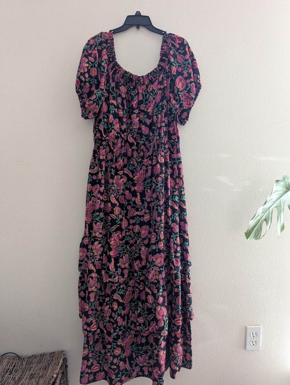 Knox Rose Black Maxi Dress with Pink Floral Print